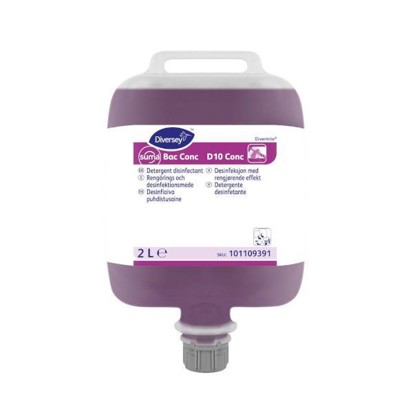 Diversey-Suma-BAC-Sanitiser-Cleaner-D10-Single-Pouch-2L