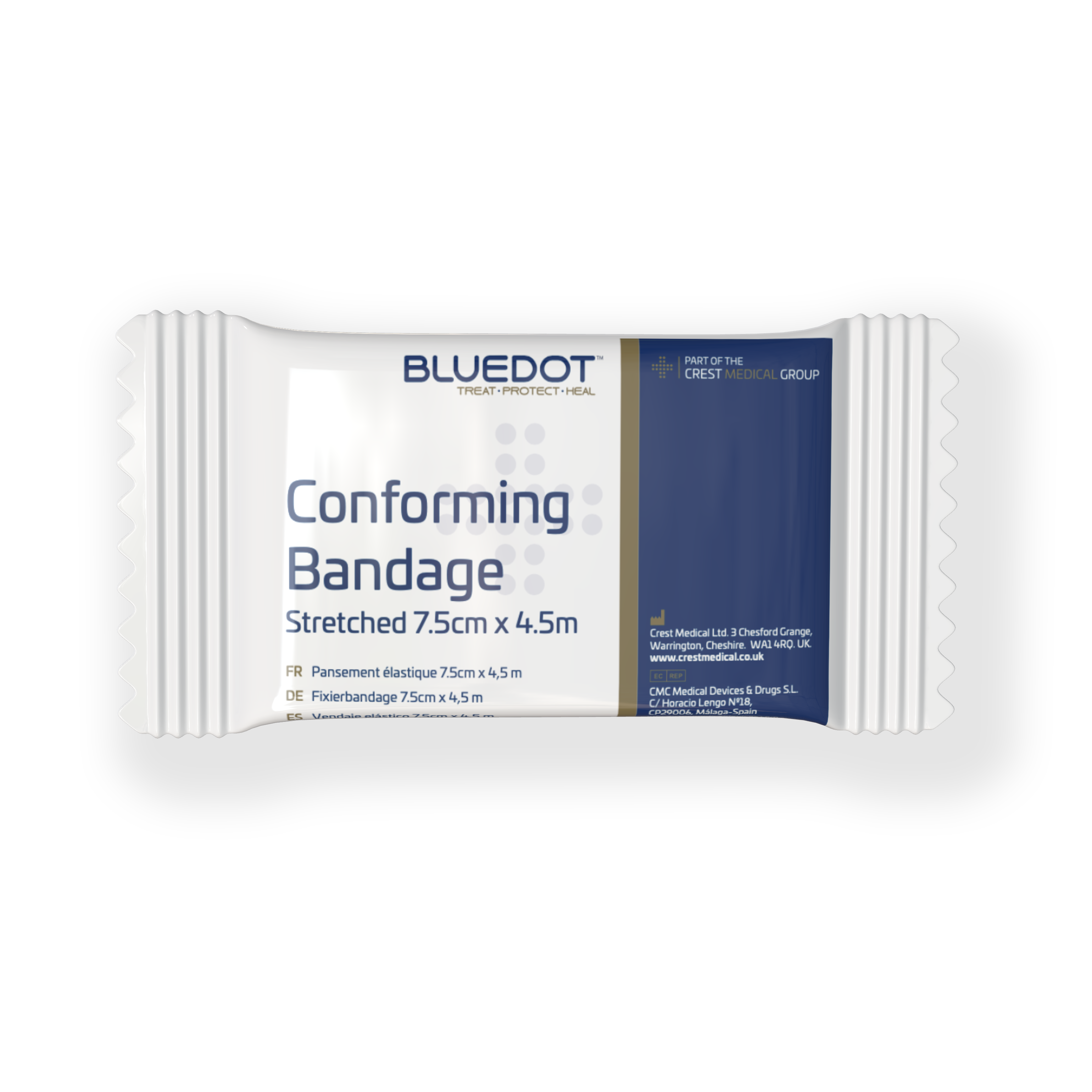 Blue-Dot-Conforming-Bandage-7.5cm-x-4.5m
