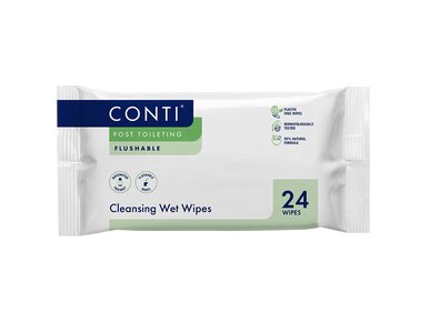 Conti Flushable Moist Wipes - 22 x 17cm