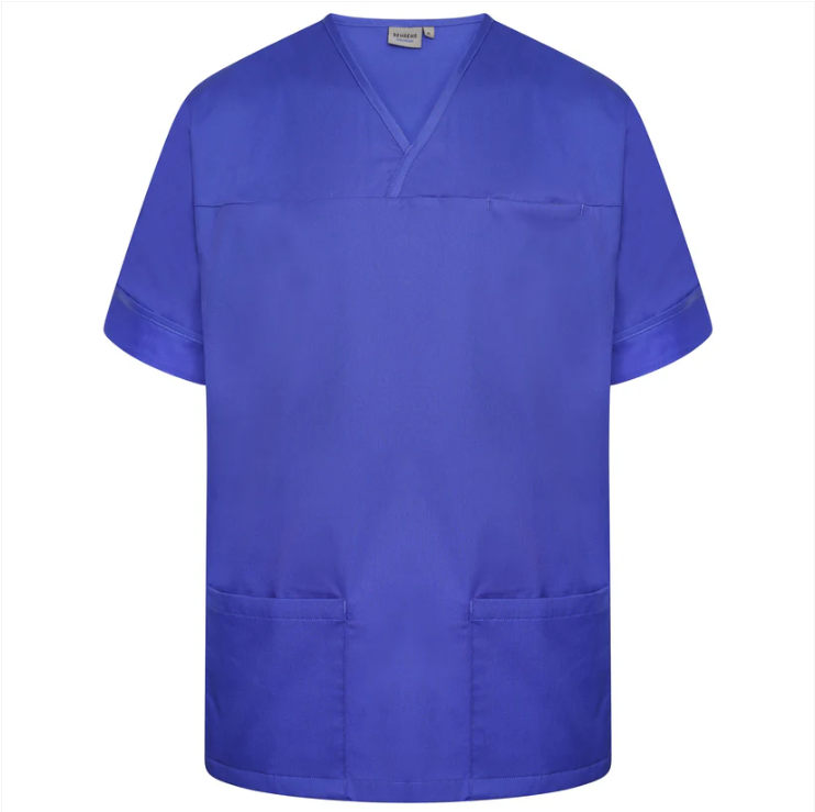 Meno-Scrubs---Royal-Blue---Large-Black-Swan--Black-with-Red-Beak--Embroidery-LHBS